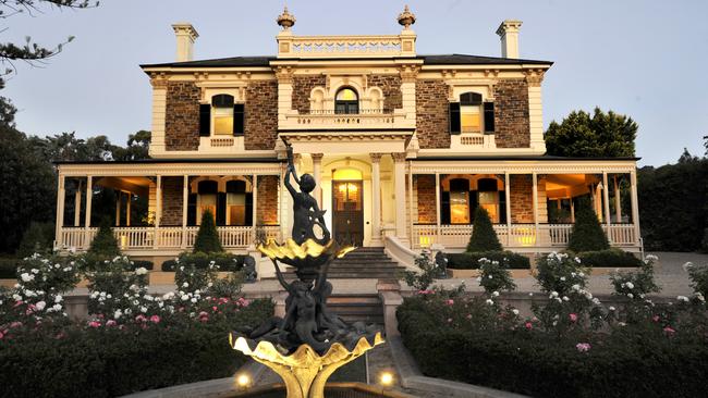 The 'Benacre' in Glen Osmond ... a mansion was one of the big splurges by an Adelaide couple who won $20m in Powerball.