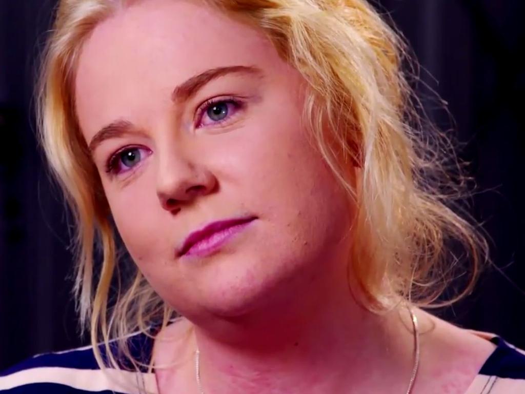 Cassie Sainsbury tells her story to 60 minutes. Picture: Channel 9