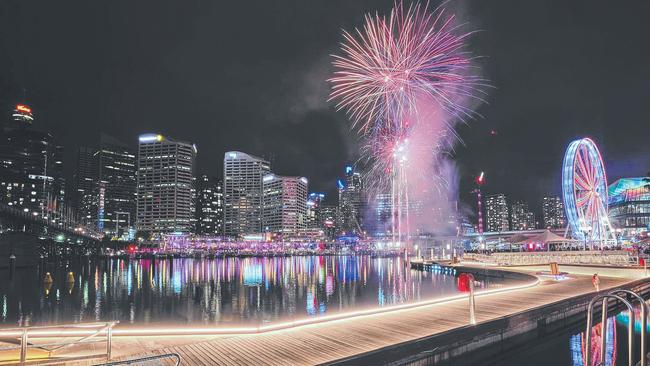 Fireworks are seen at Sydney Harbour. Picture: Ryan Fowler