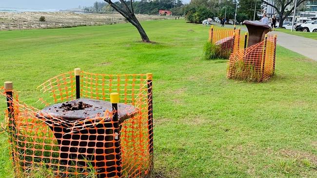 The damaged sculptures. Picture: Cr Gail O'Neill