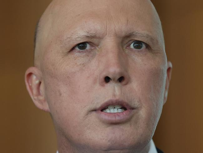 CANBERRA, AUSTRALIA - NewsWire Photos  NOVEMBER 23, 2021: Minister for defence Peter Dutton spoke to media in Parliament House in Canberra.Picture: NCA NewsWire / Gary Ramage