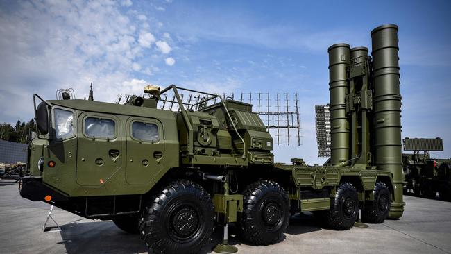 A Russian S-400 anti-aircraft missile launching system. Picture: AFP