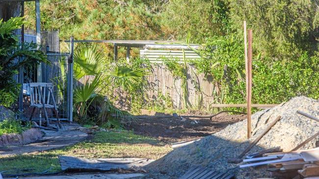 EXTENSIVE SEARCH: The yard at Lawrence that was excavated by police. Picture: Adam Hourigan