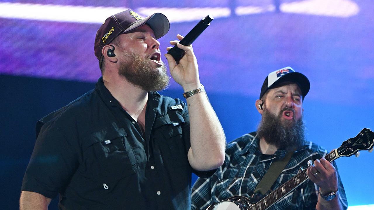 Country music superstar Luke Combs performs in concert at Suncorp Stadium, Brisbane. Picture: Lyndon Mechielsen/Courier Mail