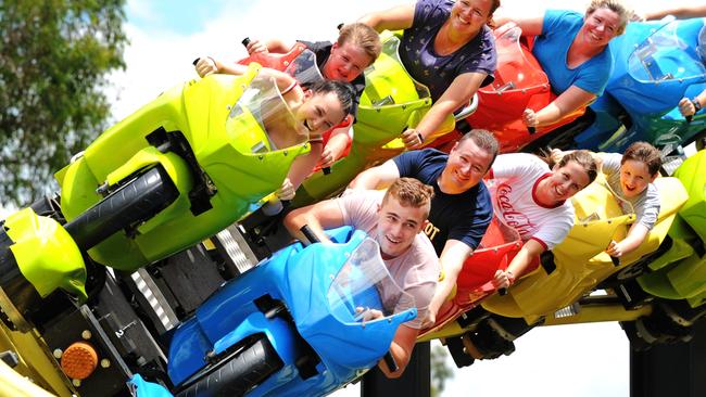 Shares in Ardent Leisure, which owns Dreamworld, including the Mick Doohan Motorcoaster (pictured), surged this morning after a mystery buyer bought 19 million shares.