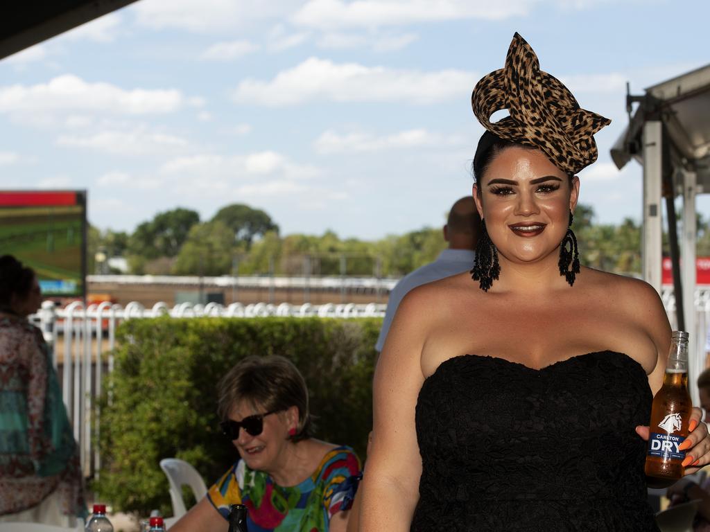 Emma Jane enjoys the 2019 Darwin Cup. Picture: KERI MEGELUS