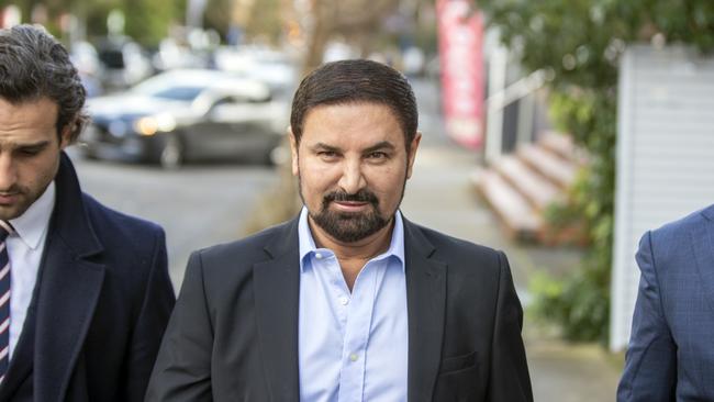 Property developer Jean Nassif leaving Burwood Local Court in 2022 after serious assault allegations are dismissed because alleged victim Nisserine Nassif, his wife, is in Lebanon. Picture: Liam Mendes