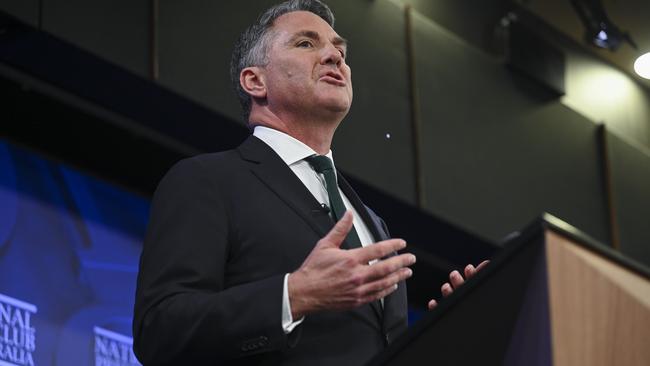 Richard Marles addresses the National Press Club of Australia in Canberra.