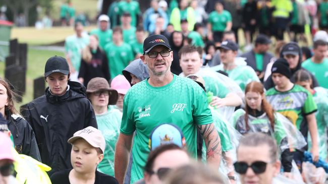 A crowd including radio personality Peter Everitt walks in support of The Jack Beasley Foundation in late 2020. Picture: Jason O'Brien