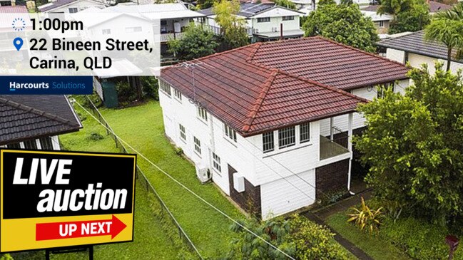 Replay: Brisbane house auctions - 22 Bineen St, Carina