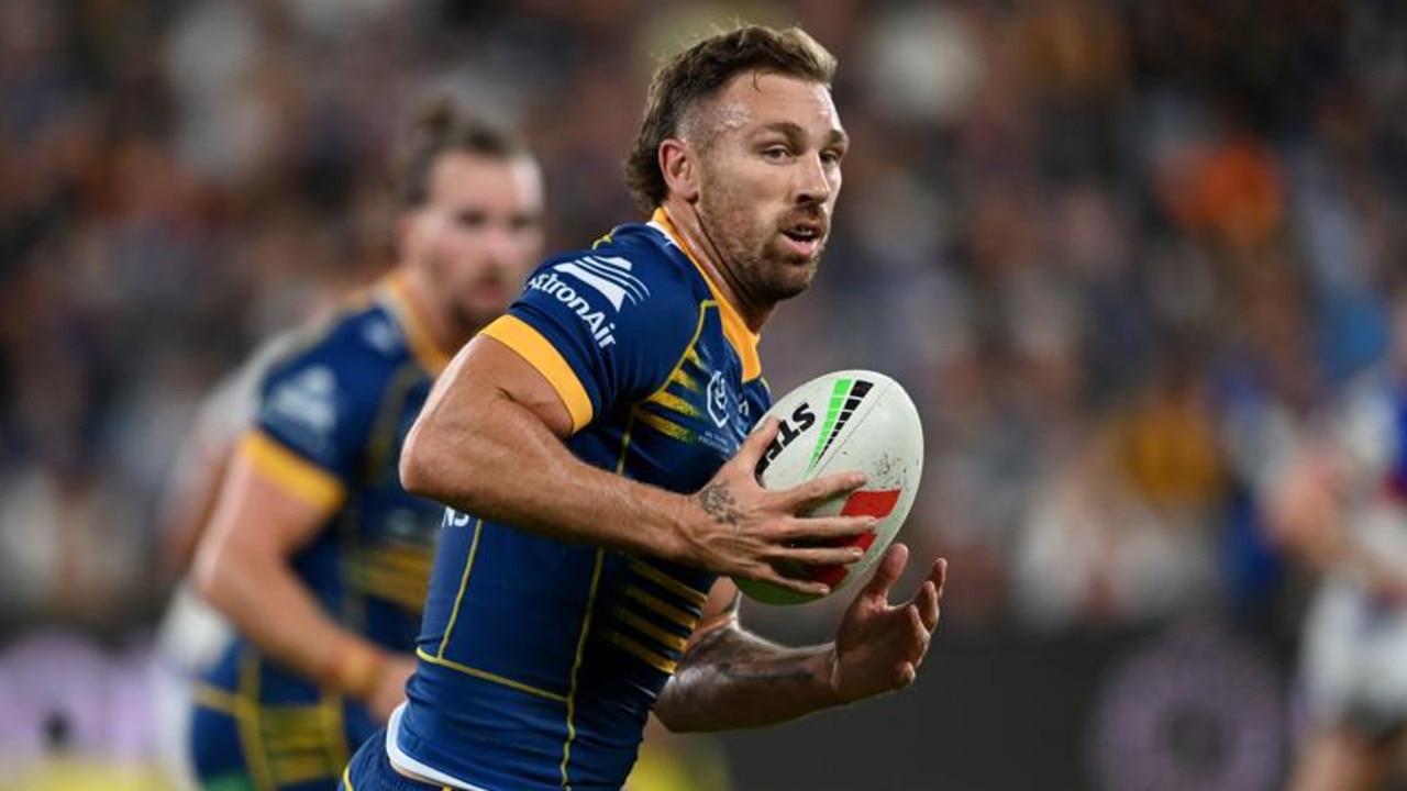 Bryce Cartwright has gone from an enigmatic talent into one of the best edge forwards in the world, and the Eels star says it’s all thanks to his coach. Picture: NRL Imagery