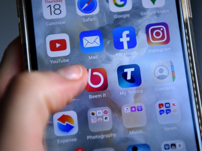 The Beem It app is seen on a smartphone in Sydney, Thursday, June 18, 2020. (AAP Image/Bianca De Marchi)