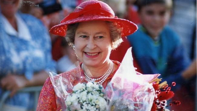 Queen Elizabeth in Sydney during her Australian royal visit in 1992.