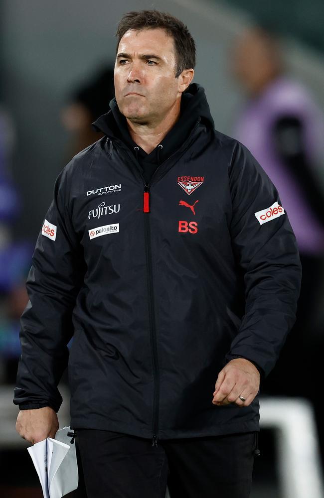 Brad Scott needs to ask himself how his players let through nine unanswered goals against the Bulldogs. Picture: Michael Willson/AFL Photos via Getty Images