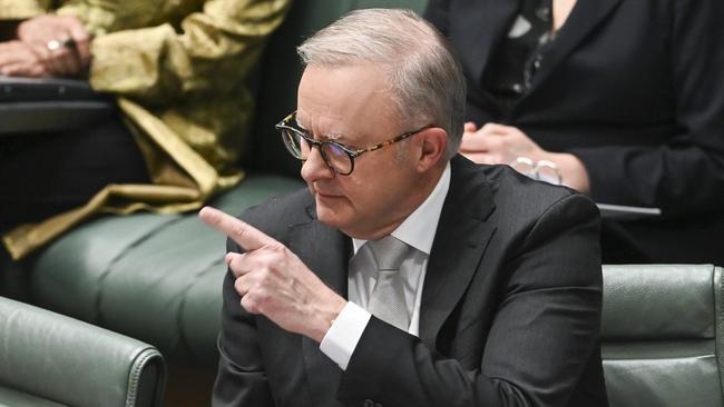 Anthony Albanese in question time this week. Picture: NewsWire / Martin Ollman