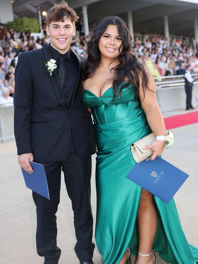 Hugh OHanlon and Kyla Brown at the Southport State High School Formal at SeaWorld. Picture, Portia Large.