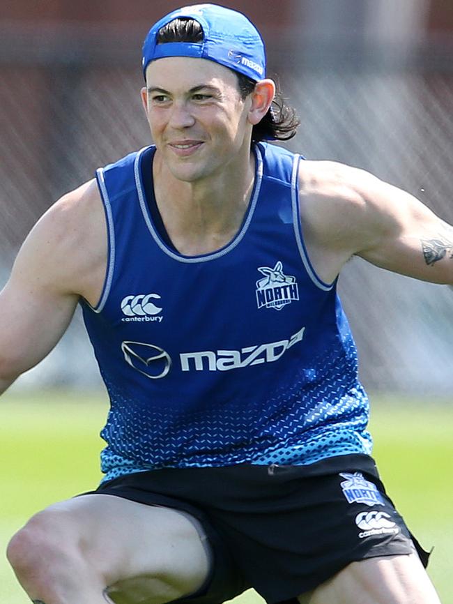 Jasper Pittard at North Melbourne training. Picture: Michael Klein