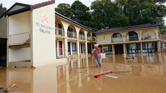 A motel is inundated with flood water in South Murwillumbah (Photo by Jason O'Brien/Getty Images)