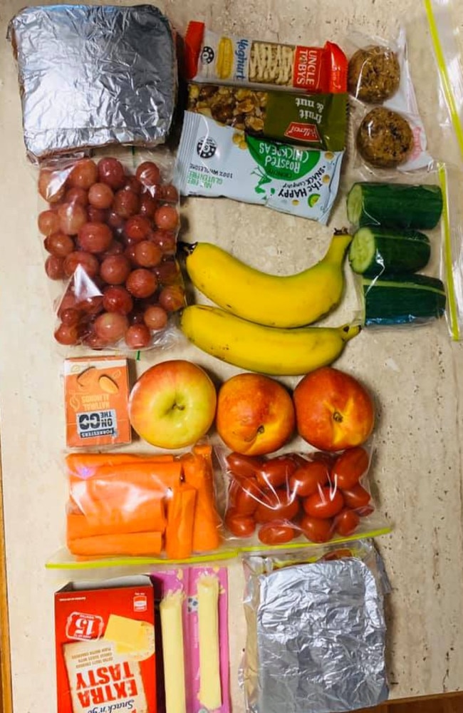 This incredible range of food is what one mum regularly packs for her 17-year-old’s school lunch. Picture: Facebook/Aldi mums