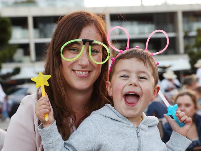 Shirin and Luka Santic. Huge crowds gathered for the Waterfront NYE celebrations and fireworks. Picture: Alan Barber