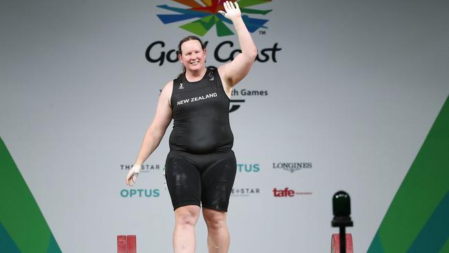 Last year Hubbard won gold at the Weightlifting World Cup in Rome and will be favourite to win gold at the Tokyo Games in July. Picture: Getty Images