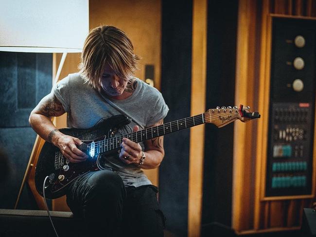 Keith Urban live streamed the gig from his Nashville warehouse with Kidman helping out on percussion and acting as roadie. Picture: Instagram