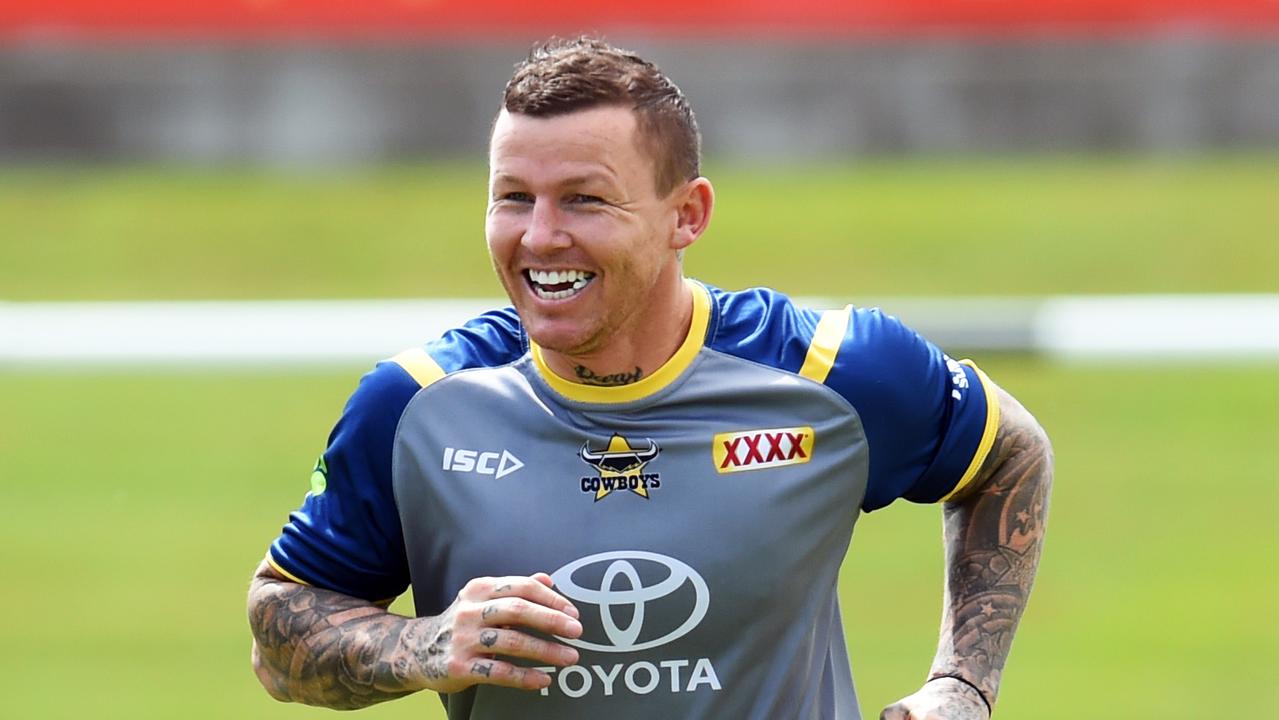 Todd Carney was training with the Cowboys in his bid to return to NRL. Picture: Zak Simmonds