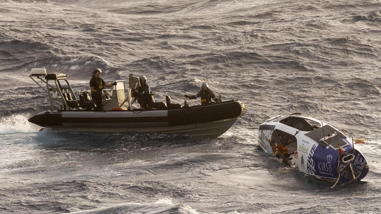 Pictures of rower’s rescue from cyclonic seas