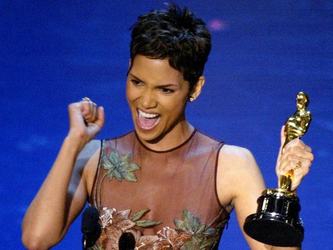 Halle Berry reacts to winning the Oscar for Best Actress. Picture: Reuters