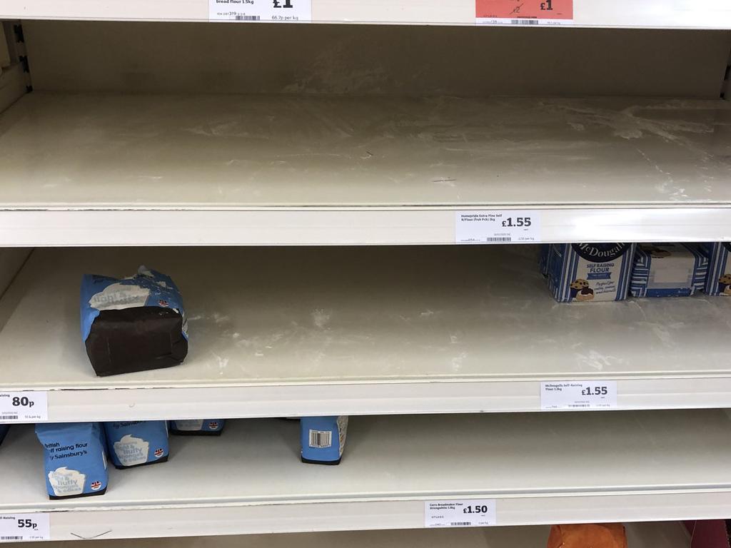 Brits have cleaned out sugar supplies at Sainsburys. Picture: Twitter