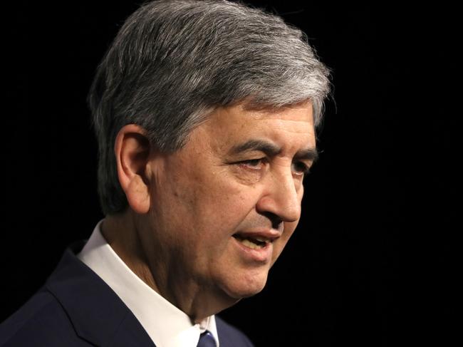 South Australian Treasurer Rob Lucas is seen at a press conference about the South Australian Mid- Year budget review in Adelaide, Monday, December 9, 2019.   (AAP Image/Kelly Barnes) NO ARCHIVING