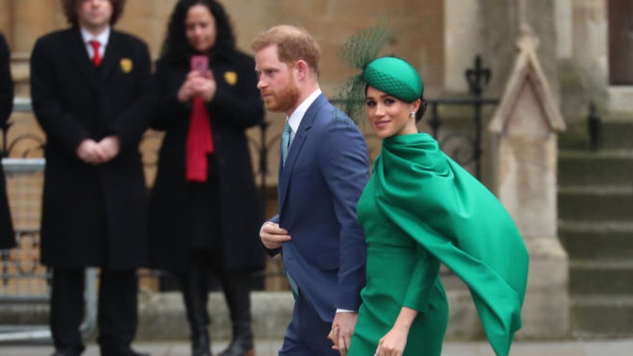 Their final royal duties at the Commonwealth Day Service on March 9 2020. Picture: Neil Mockford/GC Images.