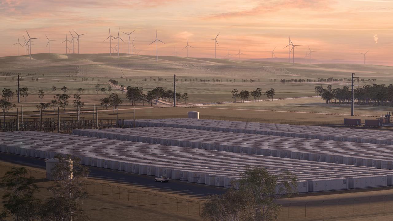 Artist's impression of the Barn Hill wind farm and battery project proposed near Red Hill. Green energy projects are expected to be a main driver of jobs growth in Adelaide. Picture: Supplied by AGL