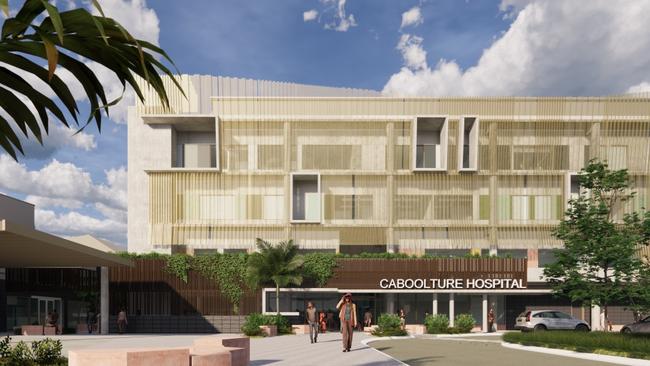 A concept image of what Caboolture Hospital’s main entrance will look like after the redevelopment.