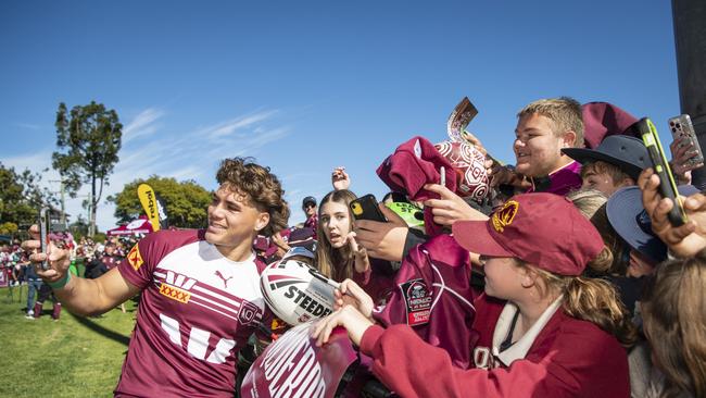 Reece Walsh at Queensland Maroons fan day at Toowoomba Sports Ground, Tuesday, June 18, 2024. Picture: Kevin Farmer