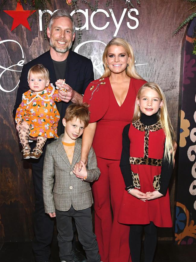 Simpson with husband Eric and their three children. (Picture: Getty Images)