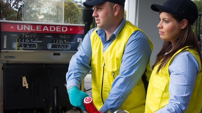 National Measurement Institute inspectors test fuel dispensers. Picture: Supplied.