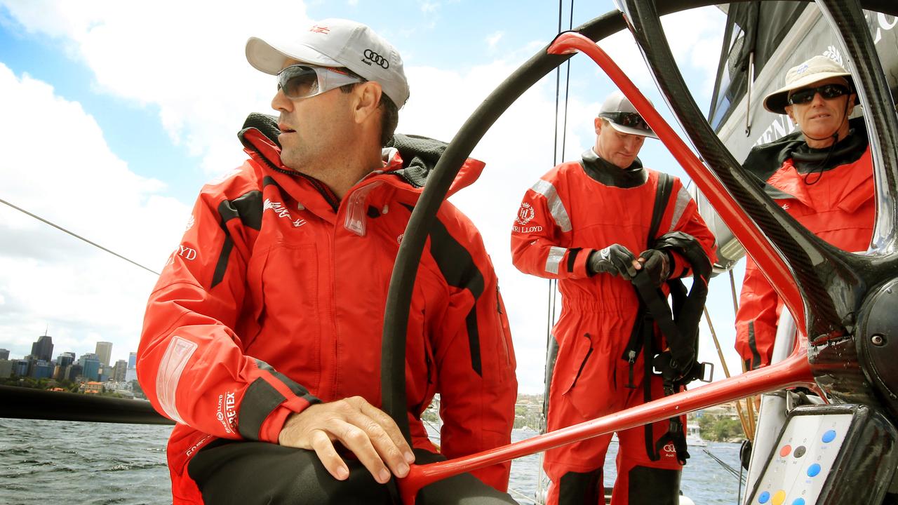 NOT FOR USE UNTIL RELEASED BY TELE SPORT. Mark Richards, Skipper, during a training day onboard Wild Oats XI in the lead up to the Sydney to Hobart Yacht Race on Boxing day. pic Mark Evans
