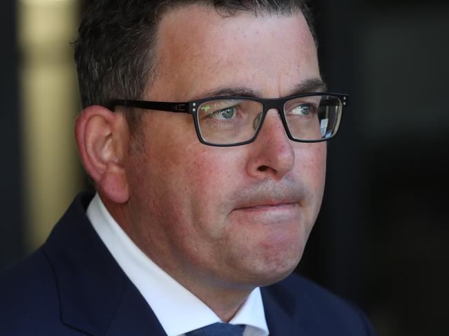 MELBOURNE, AUSTRALIA - NewsWire Photos, FEBRUARY 23, 2022. Victorian Premier Daniel Andrews holds a doorstop press conference at Parliament House. : NCA NewsWire / David Crosling