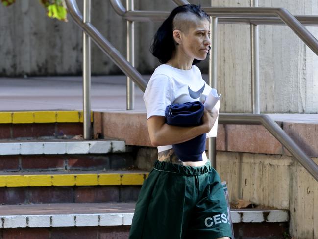 Asmahan Zahed, 42, leaves Surry Hills police station after being granted bail.