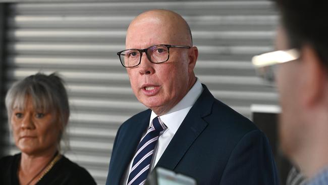 Opposition Leader Peter Dutton has responded to the controversy around his decision to travel to Sydney as Cyclone Alfred threatened Queensland. Picture: NewsWire/John Gass