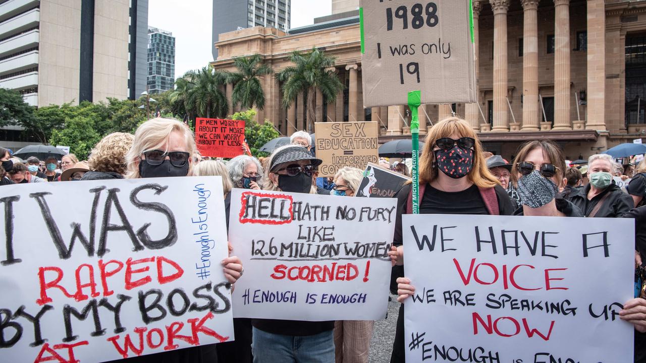 Women's March 4 Justice rally in Brisbane. Picture: Brad Fleet.