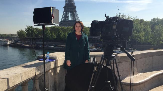 Lisa Millar reporting on the terror attacks in Paris in 2015