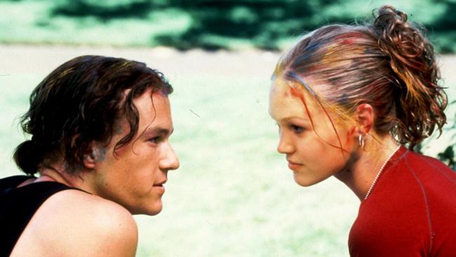 Heath Ledger and Julia Stiles in 1999 film 10 Things I Hate About You