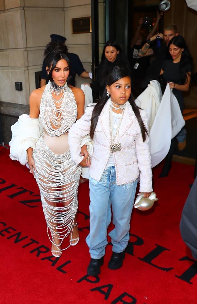 Kim Kardashian heads to the event with her date North West. Picture: BlayzenPhotos / BACKGRID