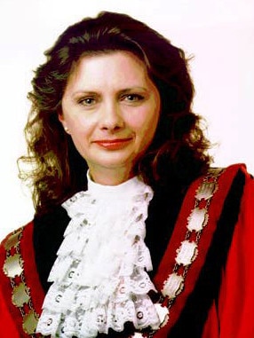 Former Port Adelaide Enfield mayor Johanna McLuskey in 2009, wearing her robes of office.