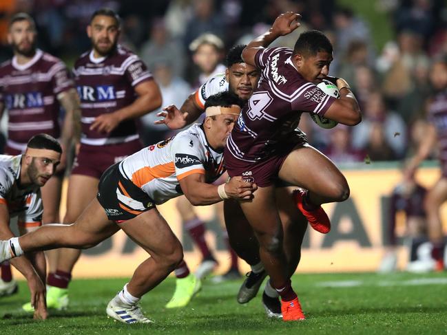 Manly’s Manase Fainu has been stood down by the NRL. Picture: Phil Hillyard