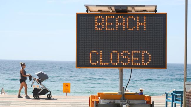 Beaches in Sydney’s east were closed due to shark attack. Picture John Grainger