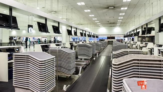 The empty departures entrance at Sydney Airport. Picture: NCA NewsWire/Flavio Brancaleone