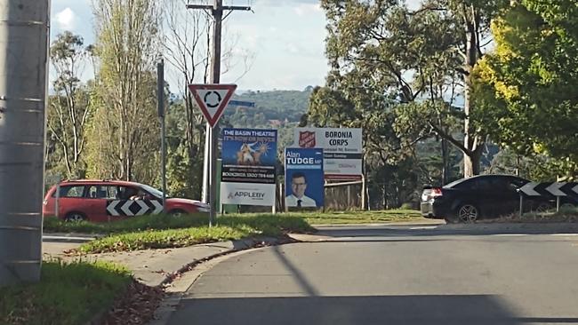 Some signs have been taken down and replaced only to be vandalised again. Picture: Twitter / @MythicallyMad